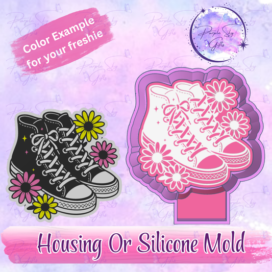 Sneakers and Flowers Freshie Mold Housing OR Silicone Mold