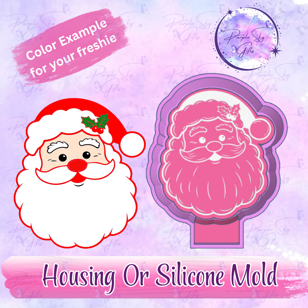 Jolly Santa Freshie Mold Housing OR Silicone Mold
