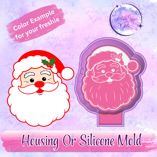 Jolly Santa Freshie Mold Housing OR Silicone Mold