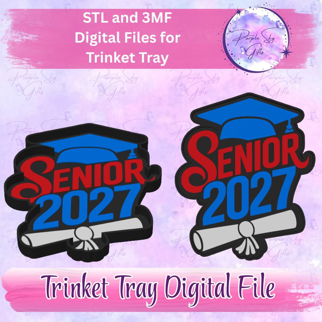 Senior 2027 Cap And Diploma Trinket Tray Digital STL and 3MF Files