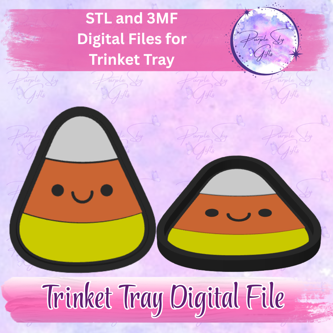 Happy Candy Corn Trinket Tray Digital STL and 3MF Files