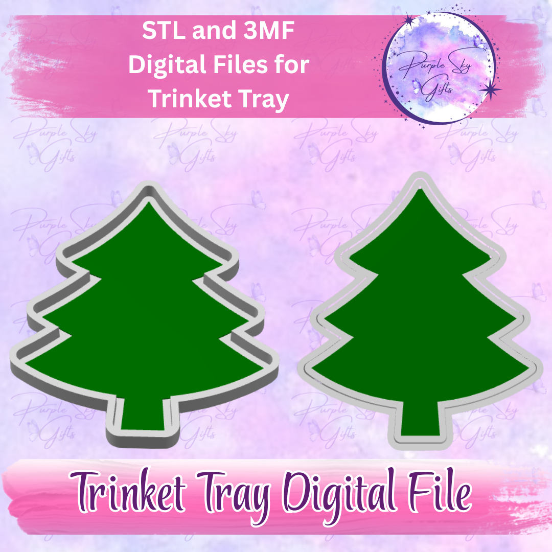 Traditional Pine Christmas Tree Trinket Tray Digital STL and 3MF Files