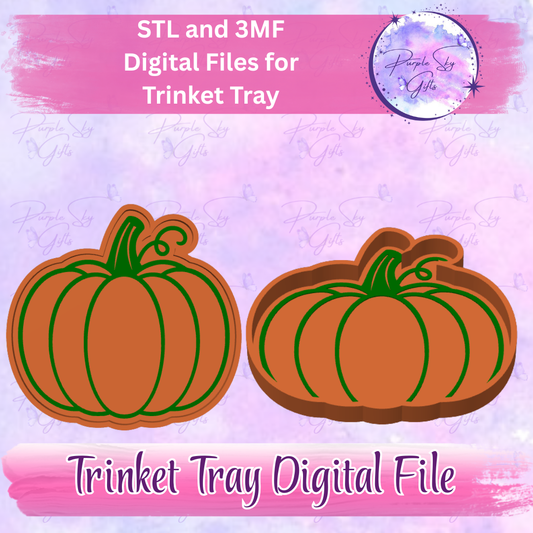 Pumpkin With Vine Trinket Tray Digital STL and 3MF Files