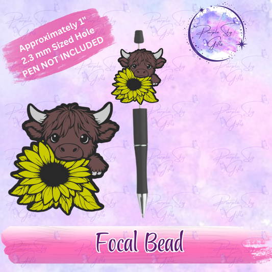 Sunflower Cow Focal Bead