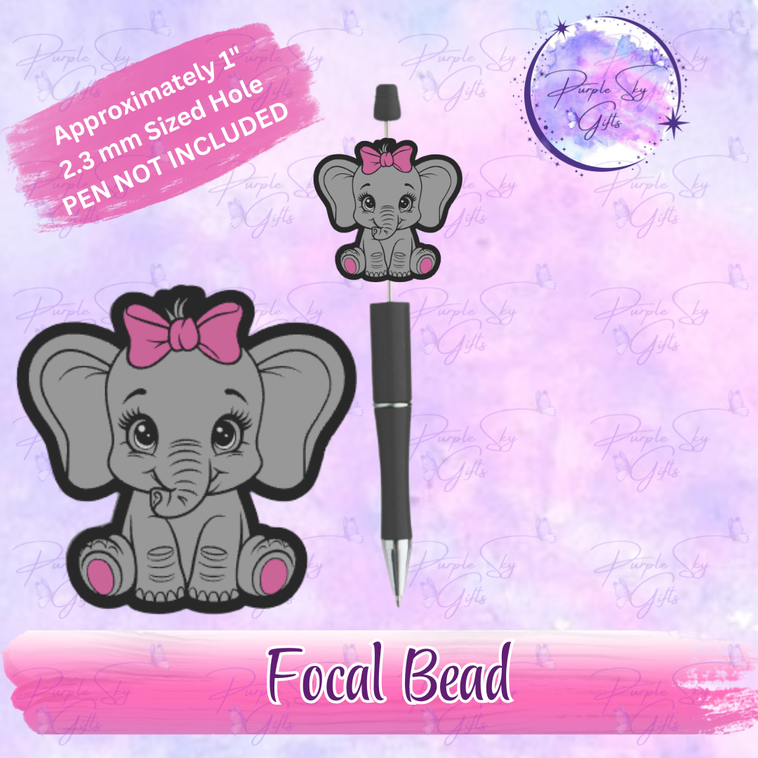 Girl Baby Elephant Focal Bead