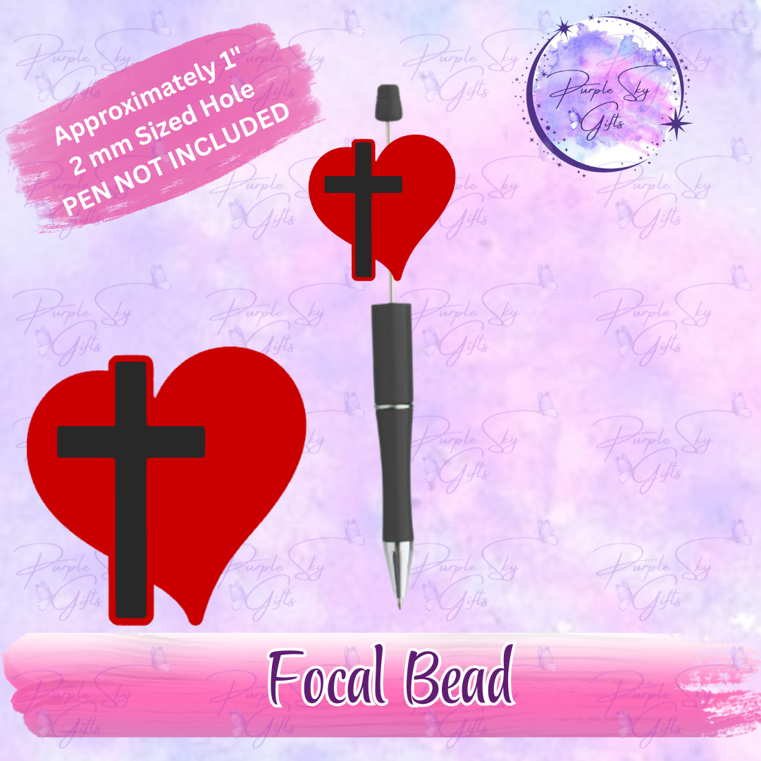 Heart and Cross Focal Bead