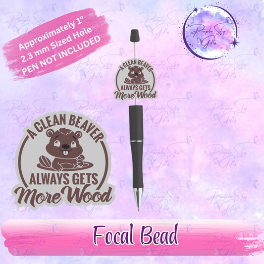 A Clean Beaver Gets More Wood Focal Bead