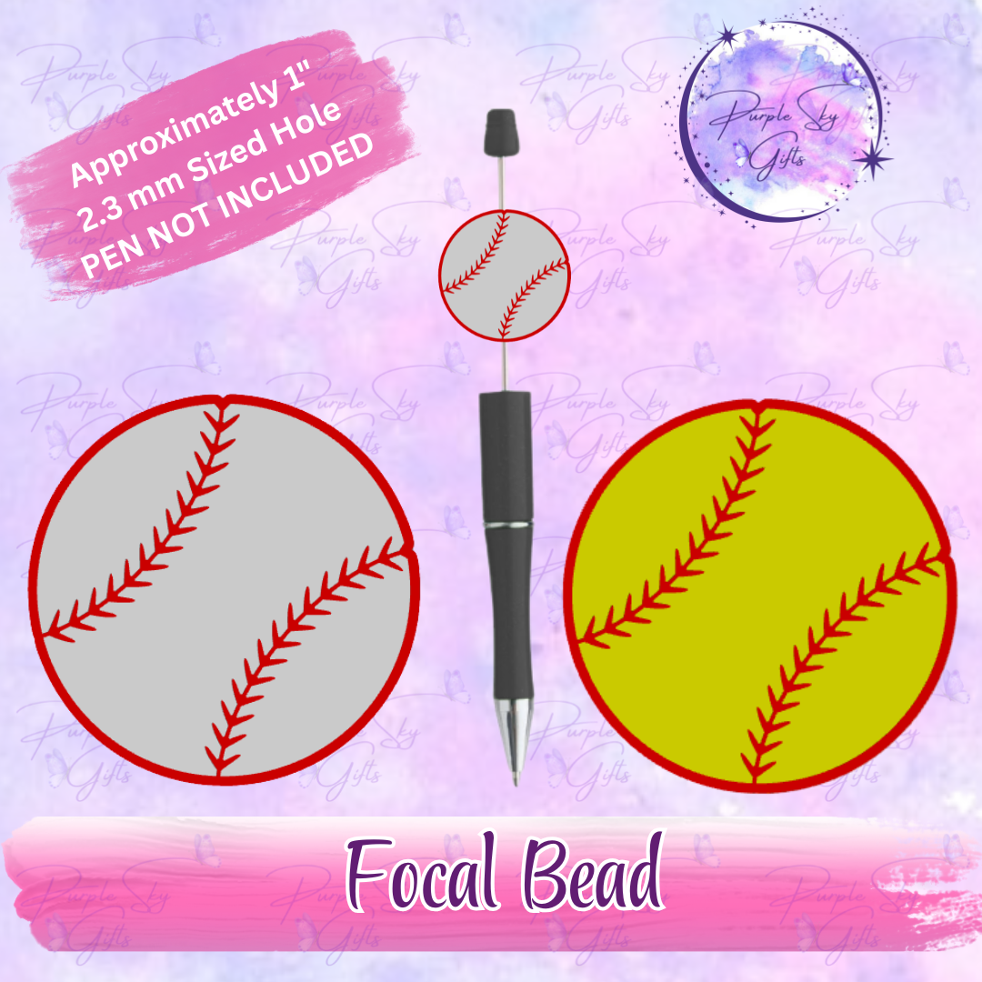 Baseball/Softball Focal Bead Digital STL and 3MF Files