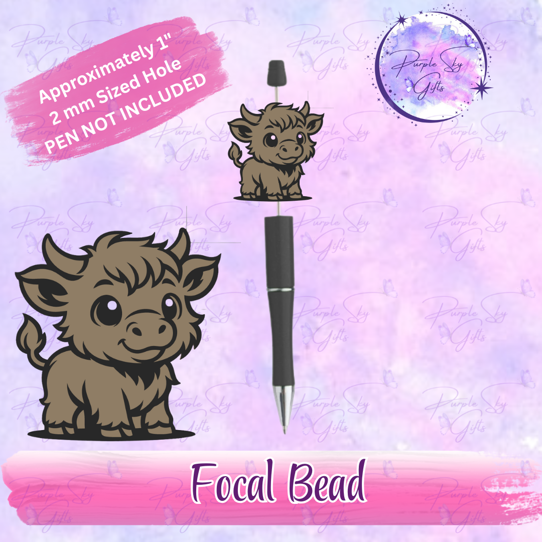 Baby Highland Cow Focal Bead