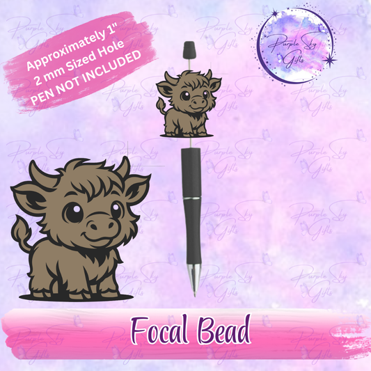 Baby Highland Cow Focal Bead