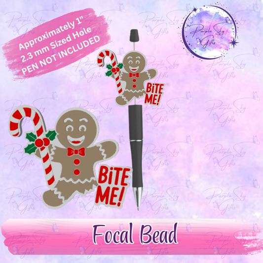 Bite Me Gingerbread Man Focal Bead