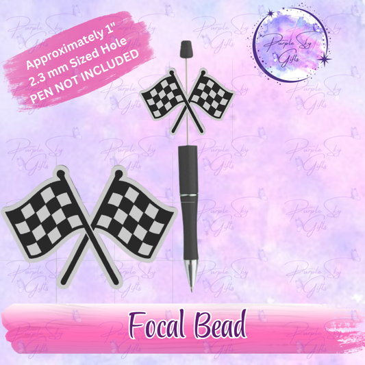 Checkered Racing Flags Focal Bead