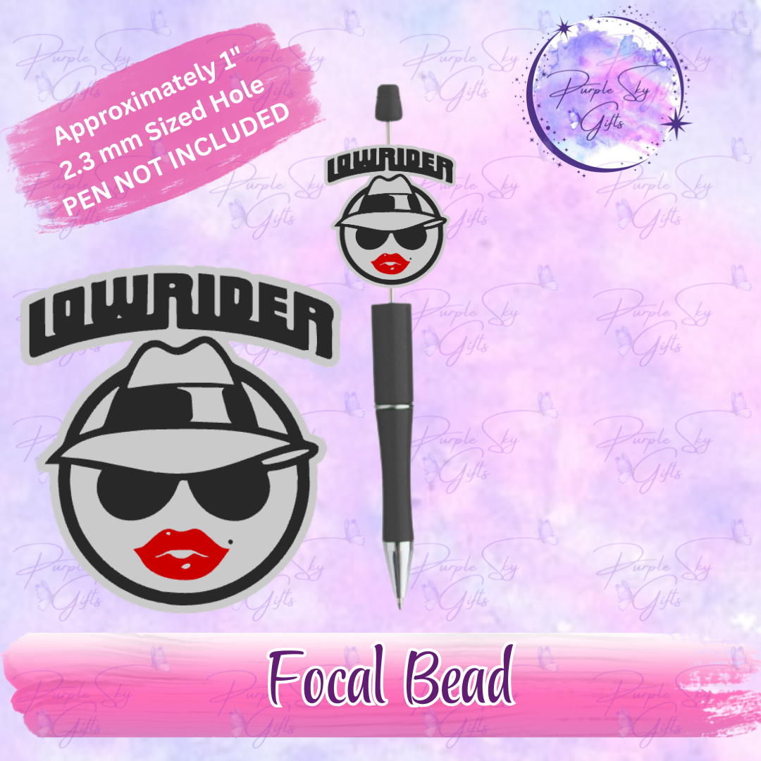 Lowrider Woman Female with Wording Focal Bead