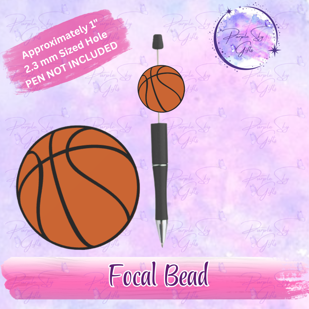 Basketball Focal Bead