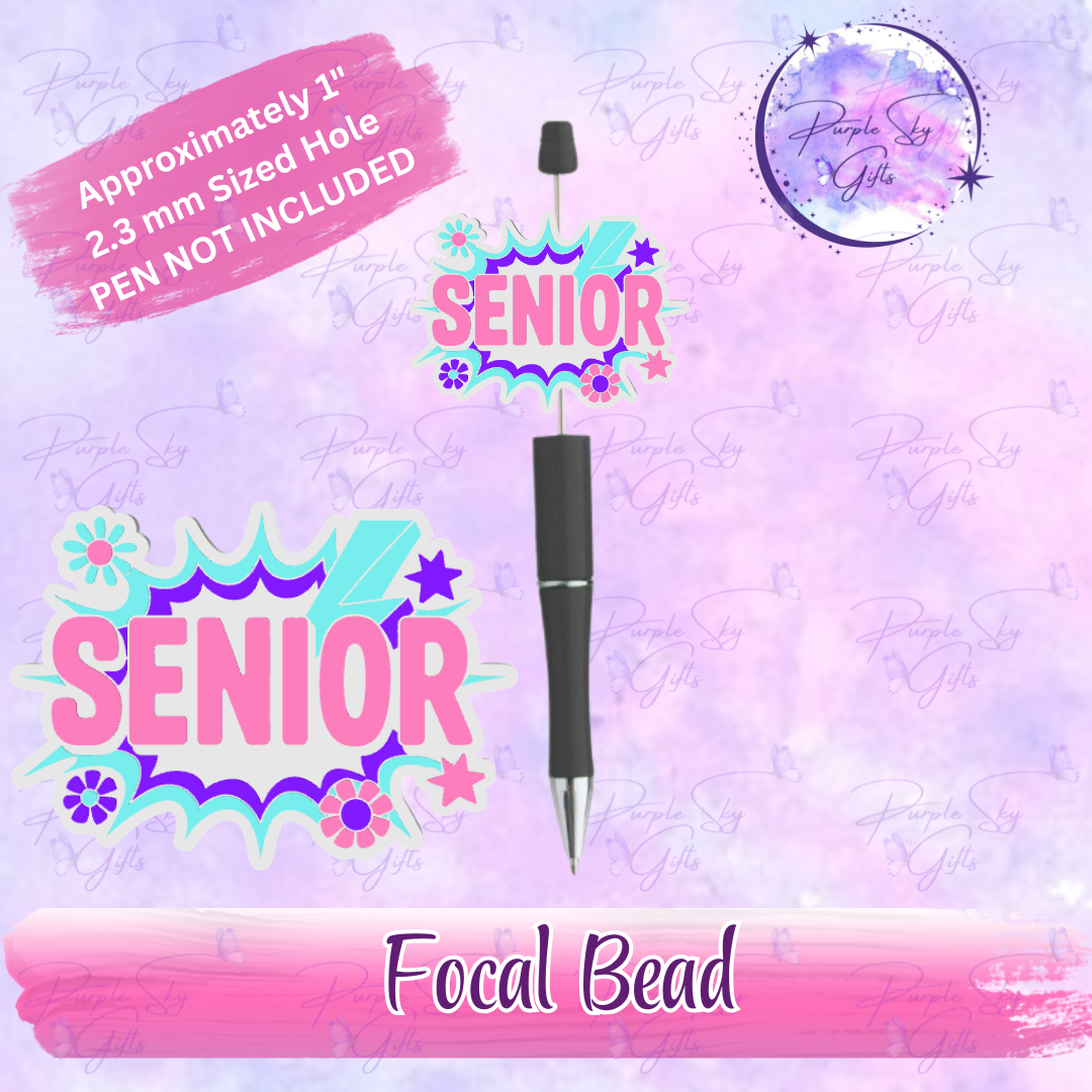 Floral Senior Focal Bead