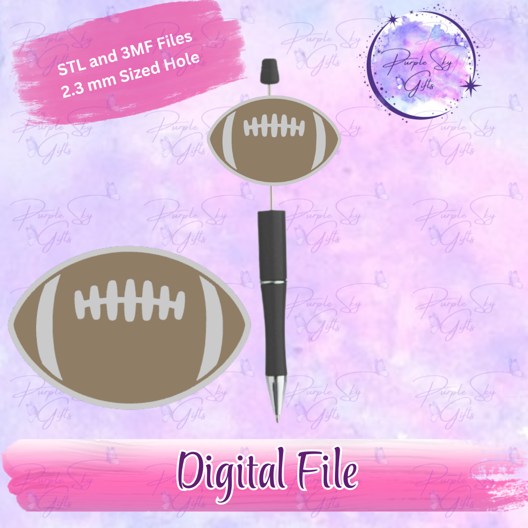 Football Focal Bead Digital STL and 3MF Files