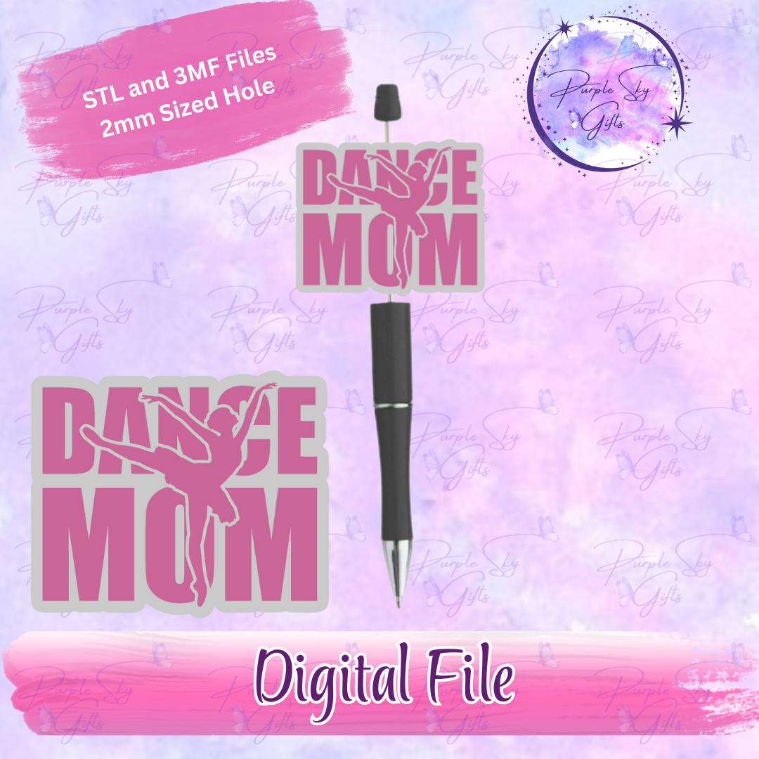 Dance Mom Focal Bead Digital STL and 3MF Files