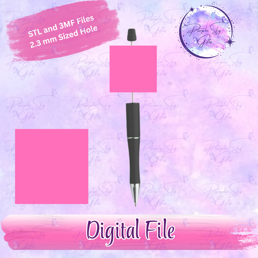Plain Square Focal Bead Digital STL and 3MF Files