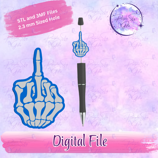 Bones Middle Finger Focal Bead Digital STL and 3MF Files