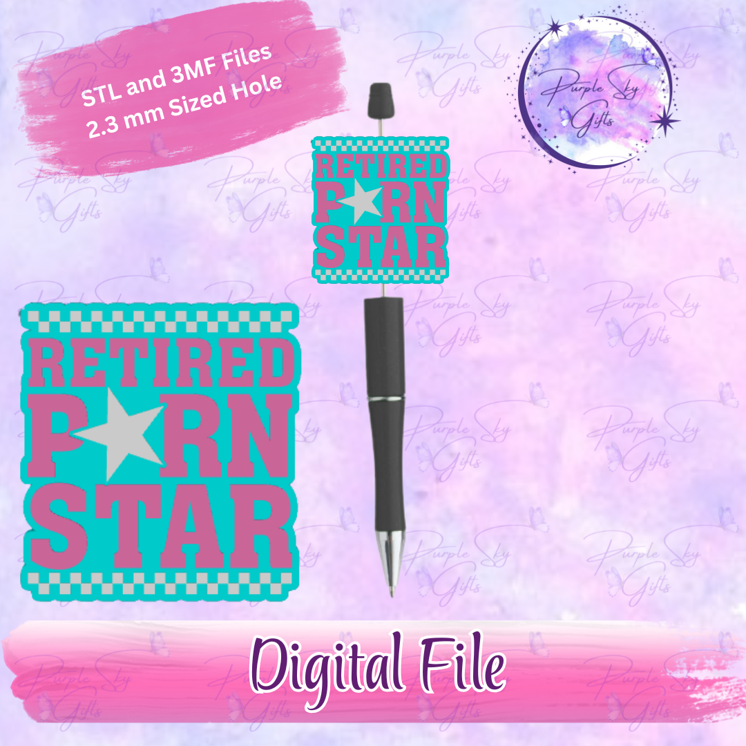 Retired P*rn Star Focal Bead Digital STL and 3MF Files