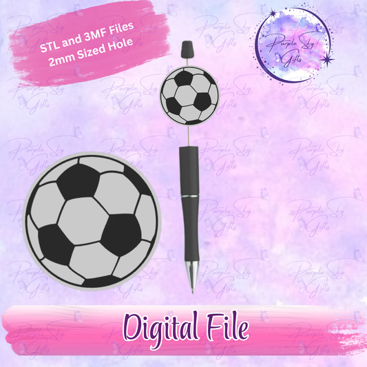 Soccer Ball Focal Bead Digital STL and 3MF Files