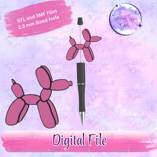 Balloon Dog Focal Bead Digital STL and 3MF Files