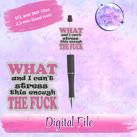 WTF What and I can't stress this enough The Fuck Focal Bead Digital STL and 3MF Files