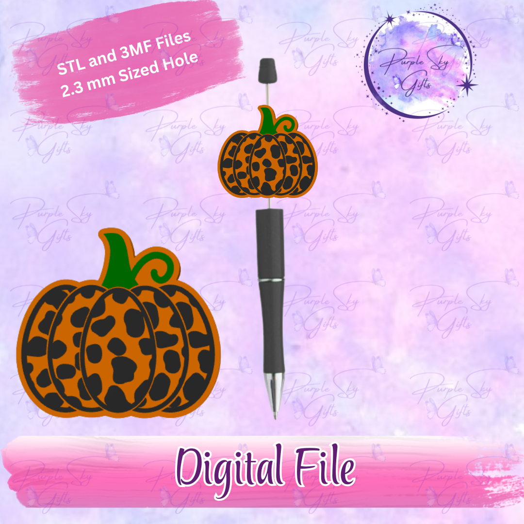 Cow Print Pumpkin Focal Bead Digital STL and 3MF Files