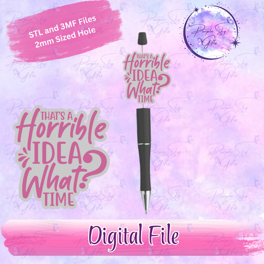 That's A Horrible Idea, What Time Focal Bead Digital STL and 3MF Files