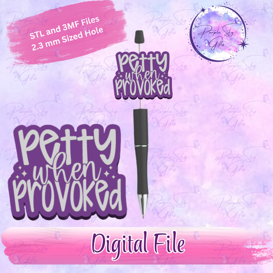 Petty When Provoked Focal Bead Digital STL and 3MF Files