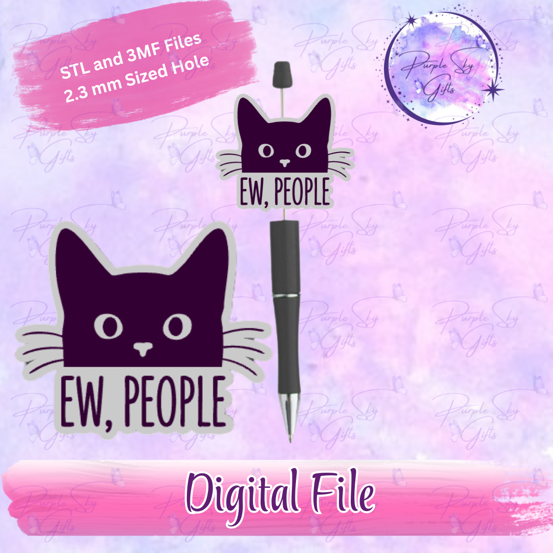 Ew, People Cat Focal Bead Digital STL and 3MF Files