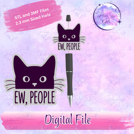 Ew, People Cat Focal Bead Digital STL and 3MF Files