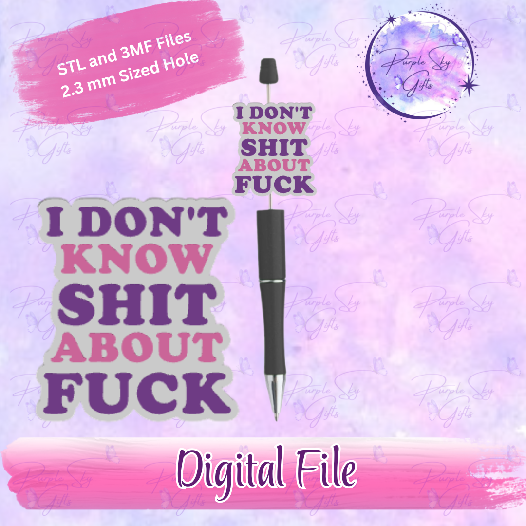 I Don't Know Shit About Fuck Focal Bead Digital STL and 3MF Files