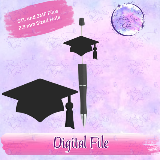 Graduation Cap Focal Bead Digital STL and 3MF Files