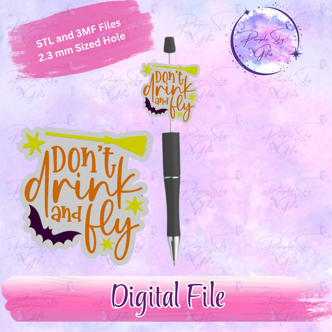 Don't Drink and Fly Focal Bead Digital STL and 3MF Files