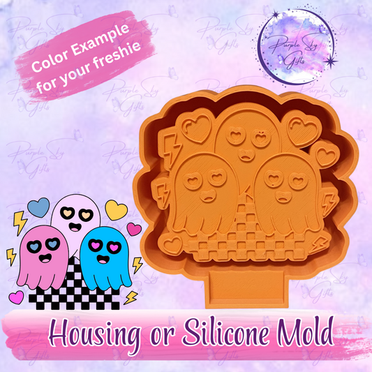 Cute Halloween Ghost Gang Housing or Silicone Mold