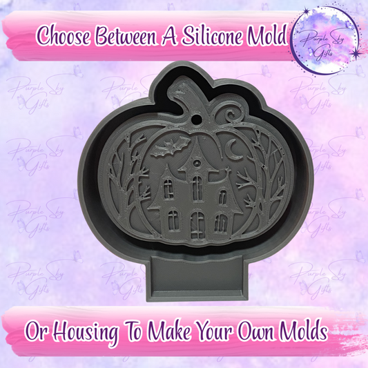 Haunted House Pumpkin Mold Housing or Silicone Mold