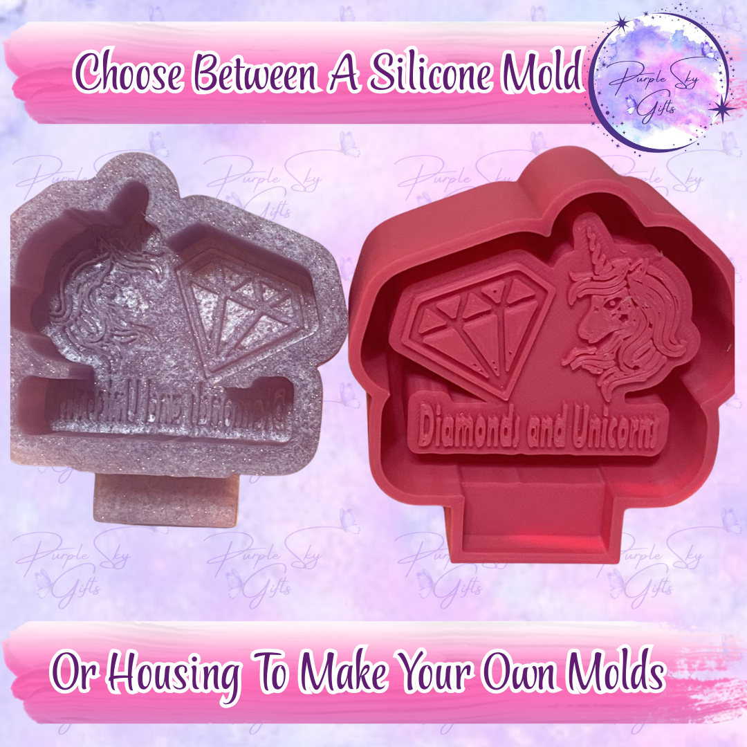 Diamonds and Unicorns Mold Housing or Silicone Mold
