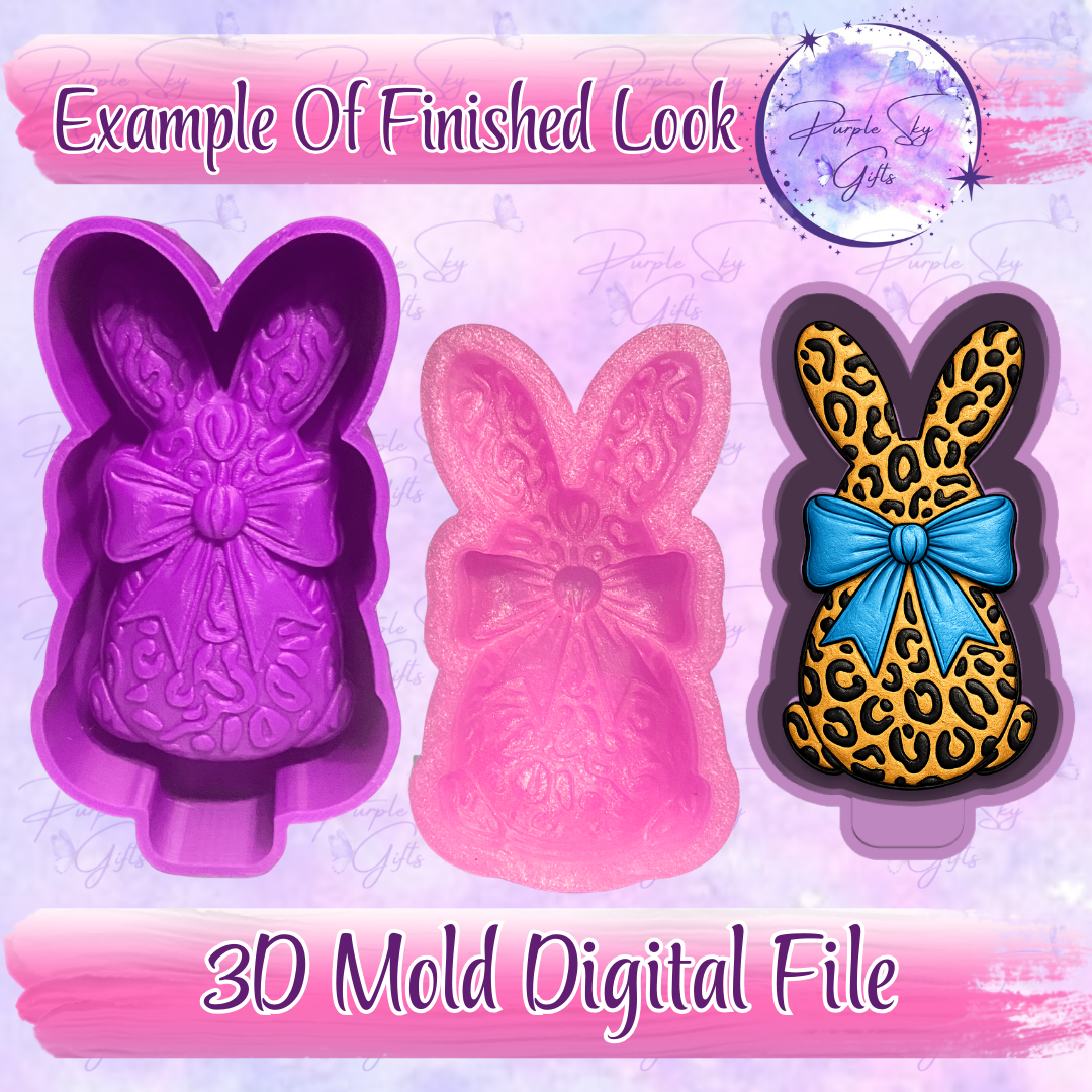 Leopard Print Bunny 3D Freshie Mold Housing STL Digital File