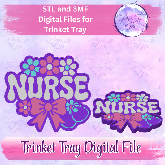 Floral Nurse Trinket Tray Digital STL and 3MF Files