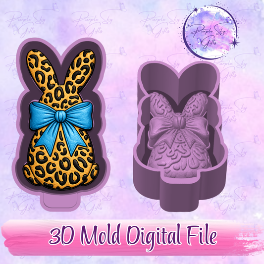 Leopard Print Bunny 3D Freshie Mold Housing STL Digital File