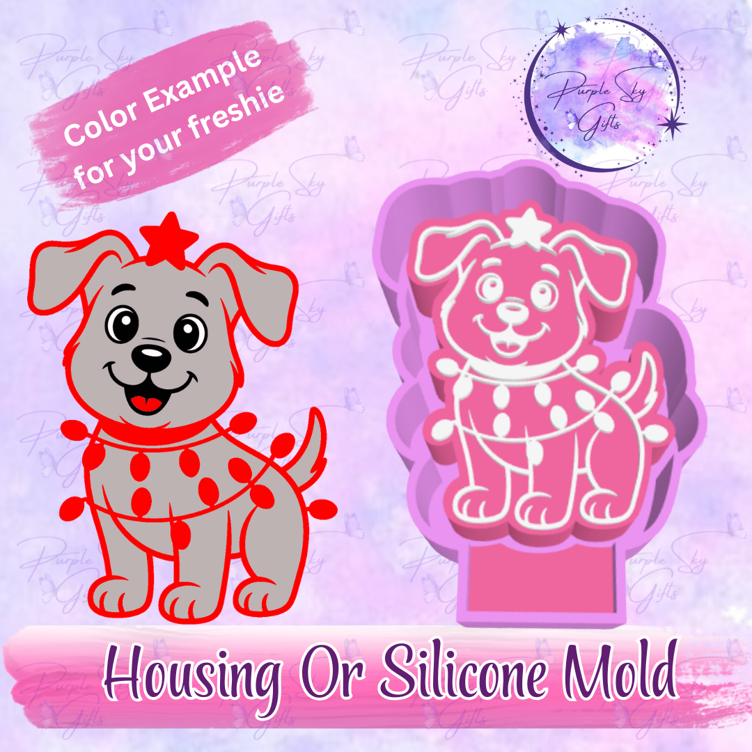 Christmas Tree Dog Freshie Mold Housing or Silicone Mold
