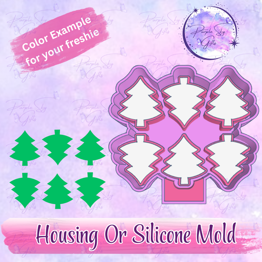 Christmas Tree Wax Melt Vent Clip Sized 6 pack Freshie Mold Housing or Silicone Mold