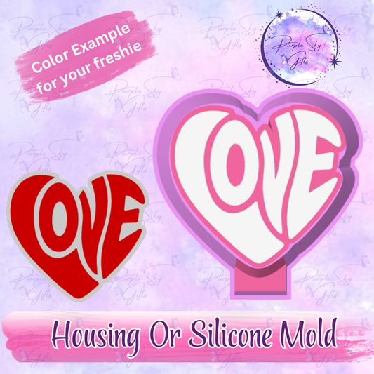 Love Heart Valentine's Freshie Mold Housing or Silicone Mold