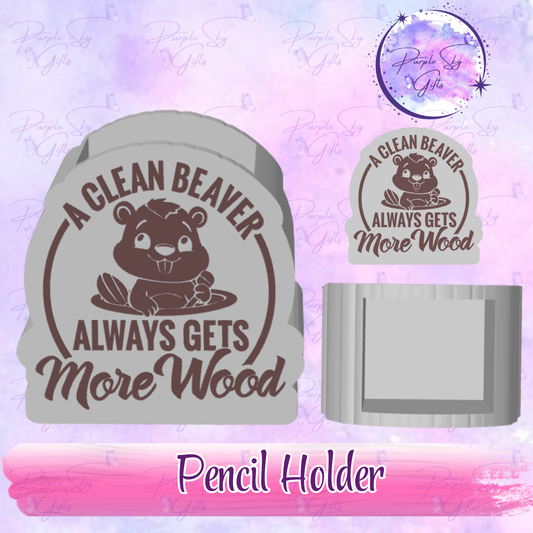 A Clean Beaver Gets More Wood Desk Pencil Holder - Desk Accessories