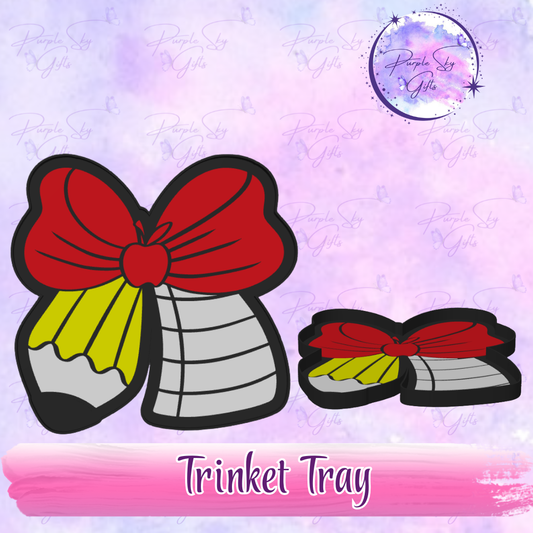 Teacher Apple Pencil Bow Trinket Tray