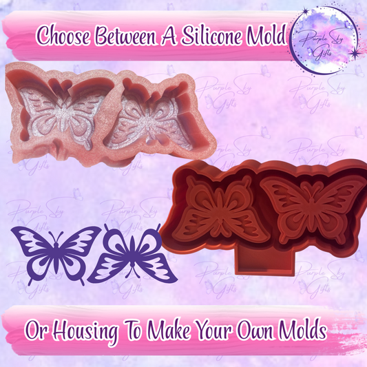 Simple Butterfly Vent Clip Sized Freshie Mold Housing or Silicone Mold