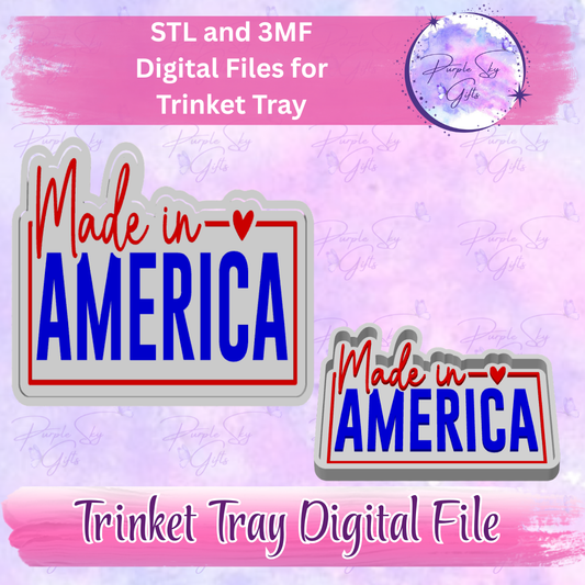 Made In America Trinket Tray Digital STL and 3MF Files