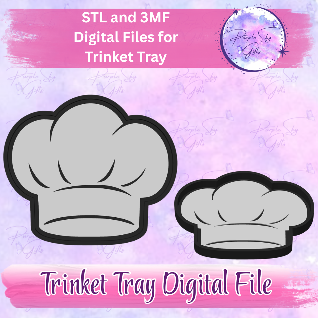 Chef's Hat Trinket Tray Digital STL and 3MF Files