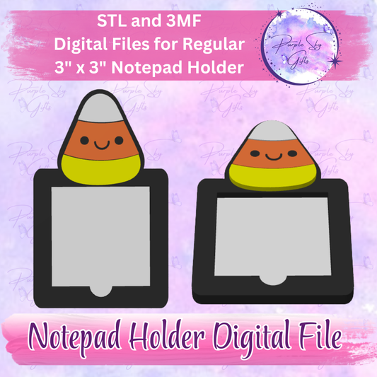 Happy Candy Corn Notepad Holder Digital STL and 3MF Files